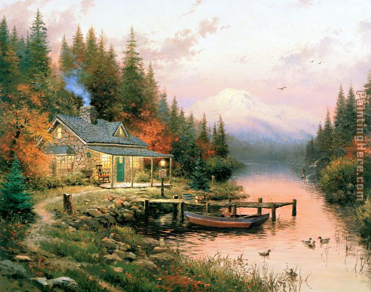 End of a Perfect Day painting - Thomas Kinkade End of a Perfect Day art painting